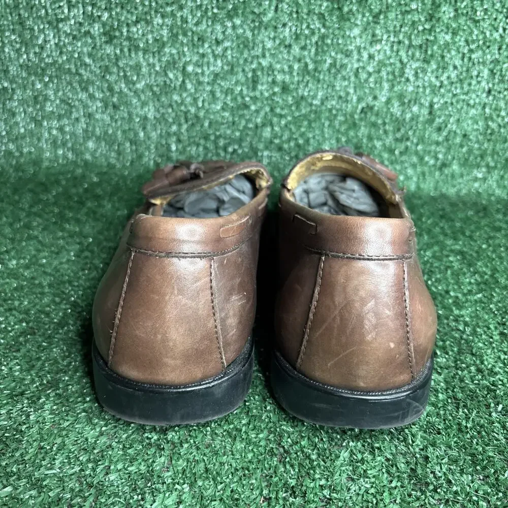 Weejuns Kiltie Tassel Loafer Mens 11.5 D Brown Leather Preppy Classic *See Pics*